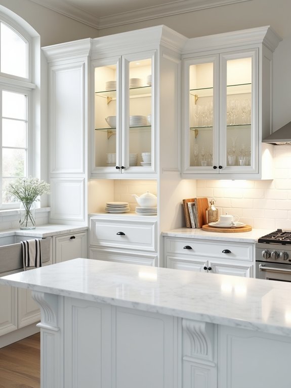 elegant glass cabinet displays