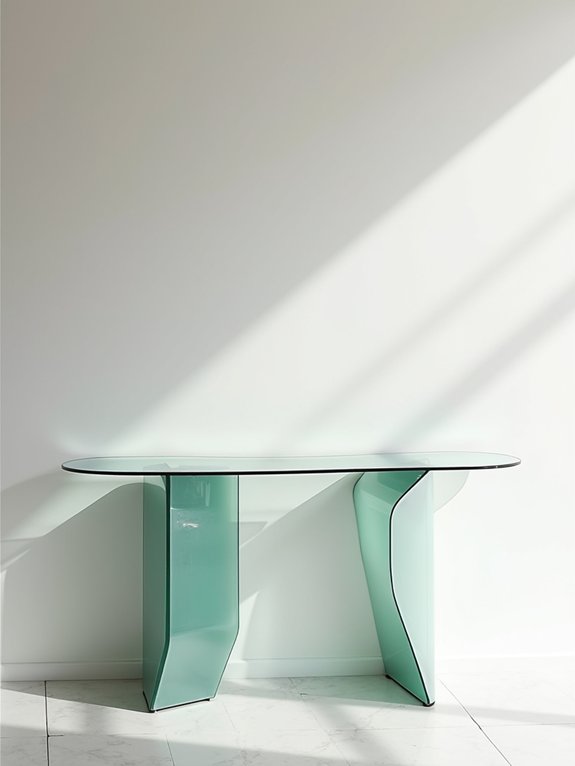elegant glass waterfall table