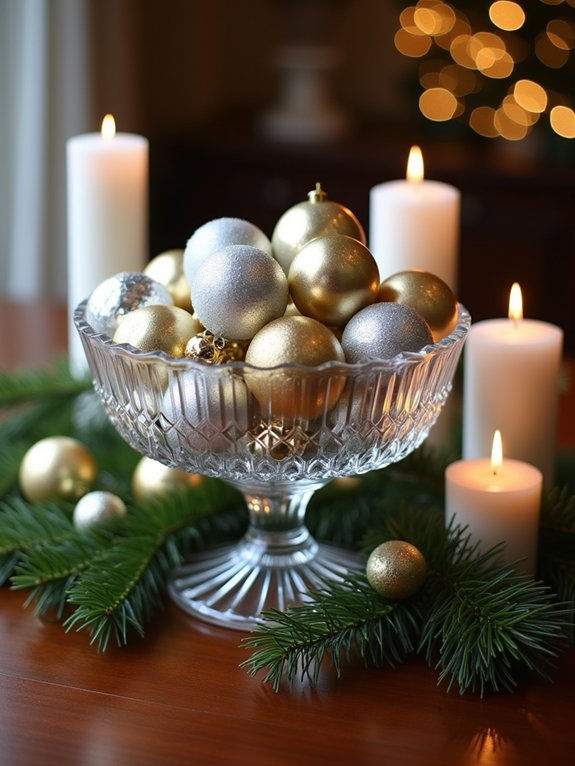 elegant holiday ornament display
