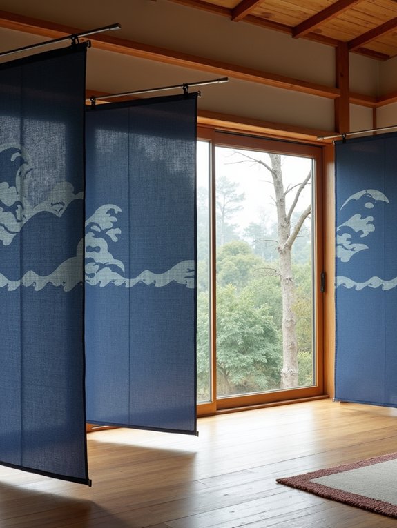 elegant japanese fabric panels