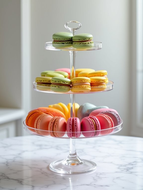 elegant macaron tower display