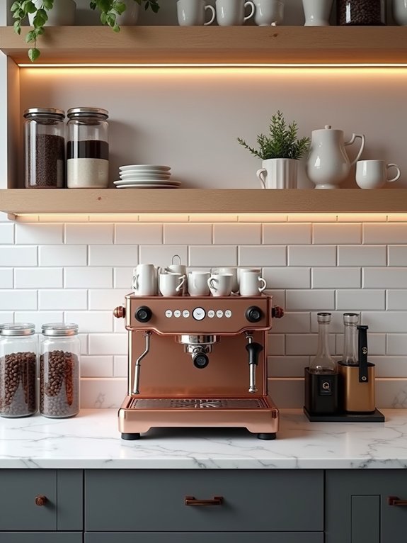 elegant marble coffee station