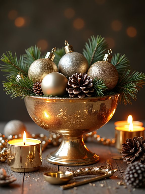 elegant metallic holiday decor