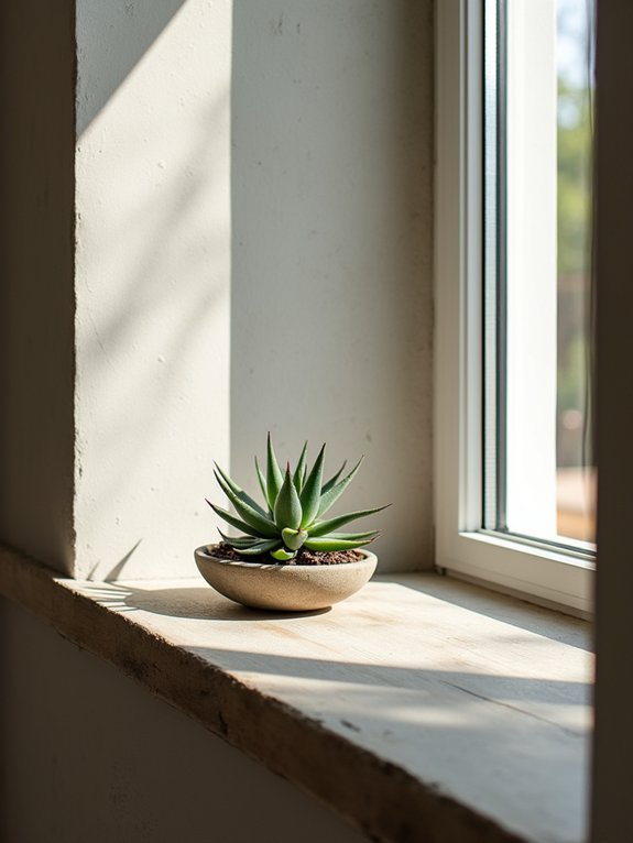 elegant minimalist concrete sills