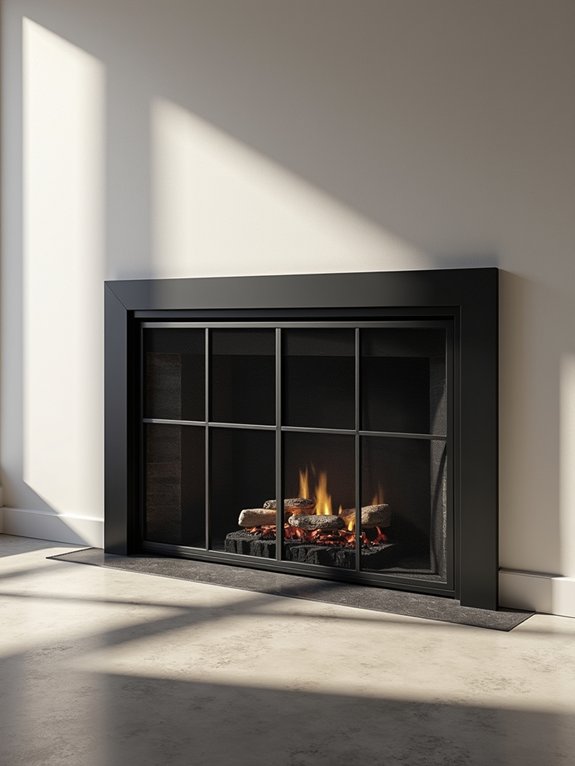 elegant minimalist fireplace screens