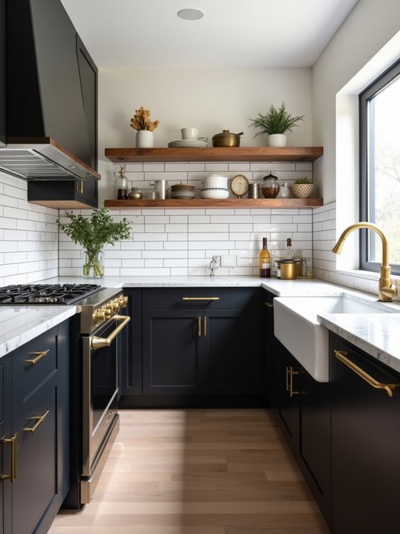 elegant mixed material kitchen