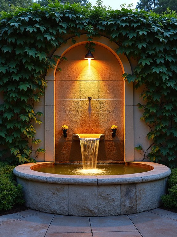 elegant outdoor wall fountains
