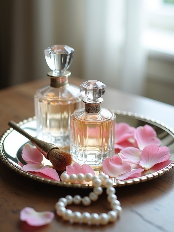 elegant perfume tray display