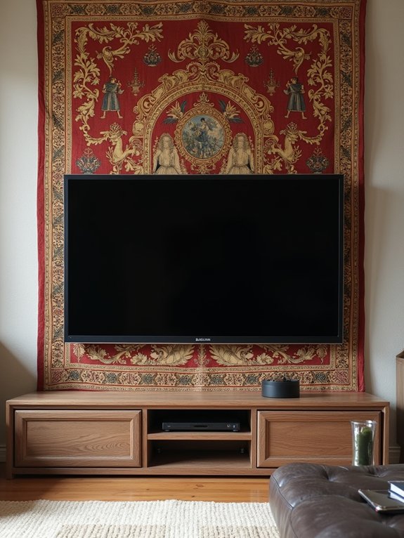 elegant tapestry tv concealment