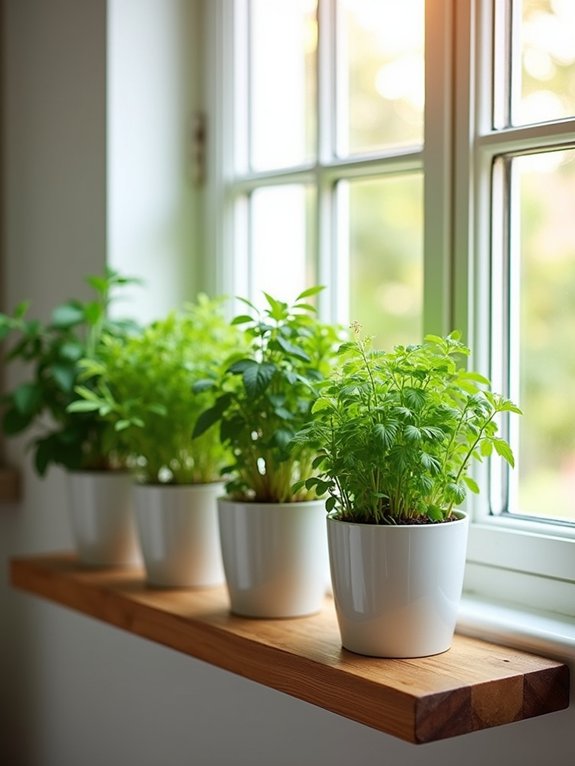 elegant vertical herb display