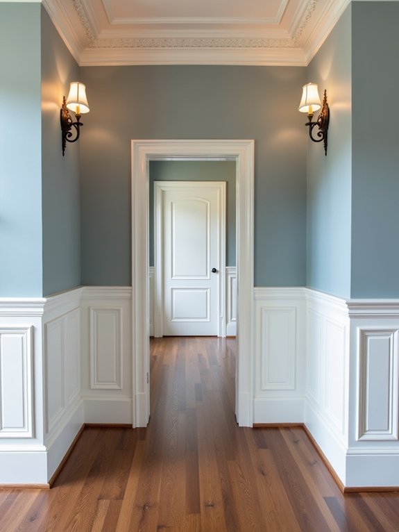 elegant wainscoting and crown molding