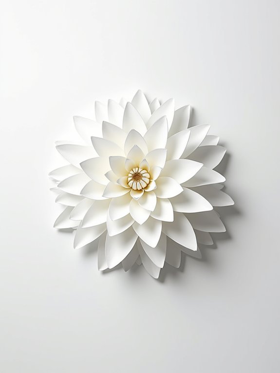 elegant white dahlia installation