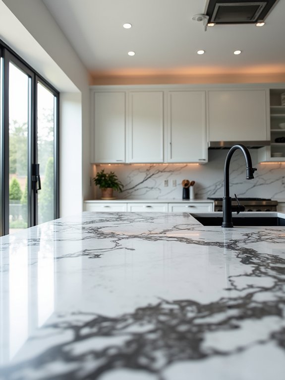 elegant white quartz countertops