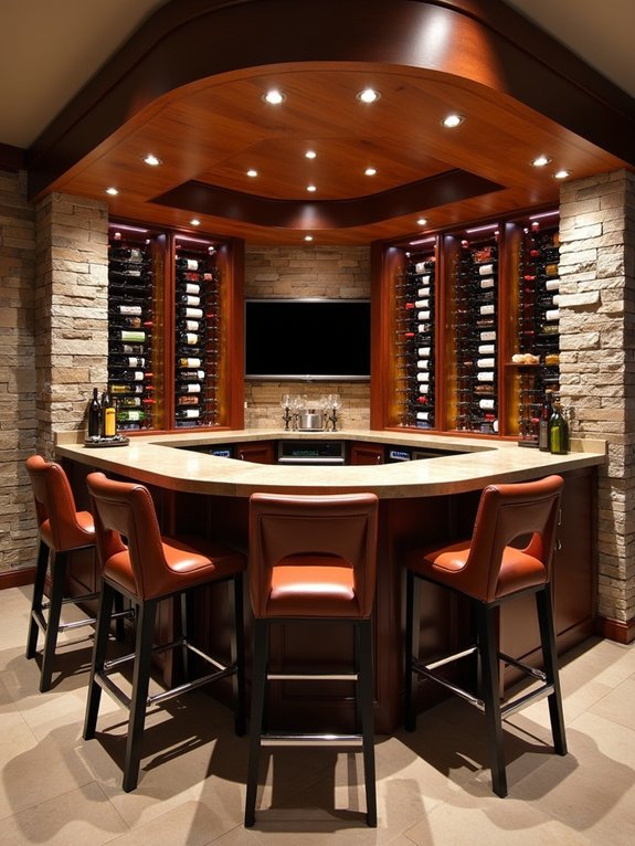 elegant wine cellar bar