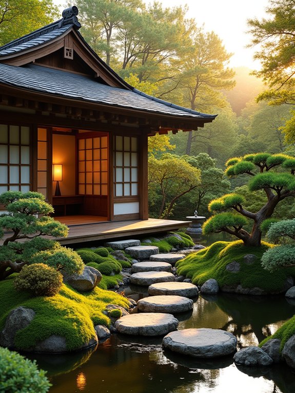 elevated wooden tea house