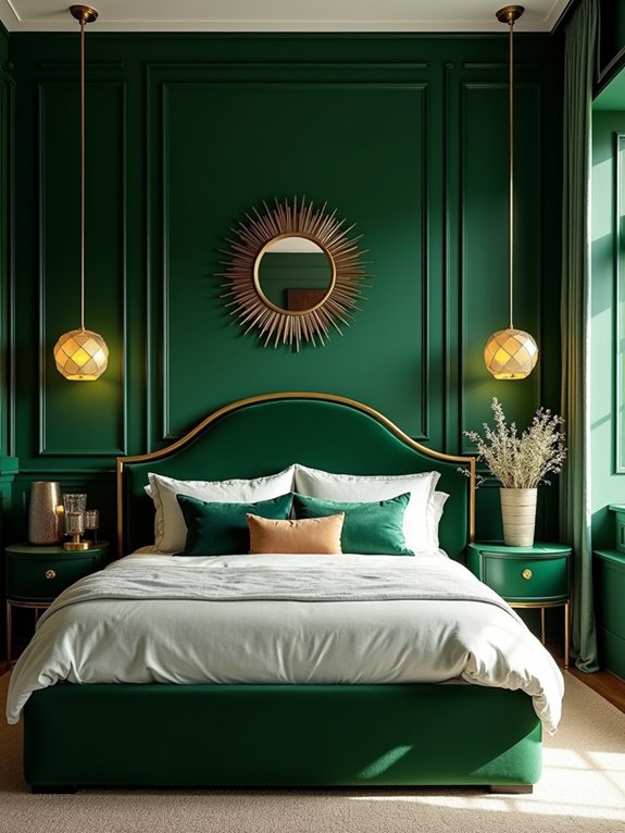 emerald brass art deco elegance