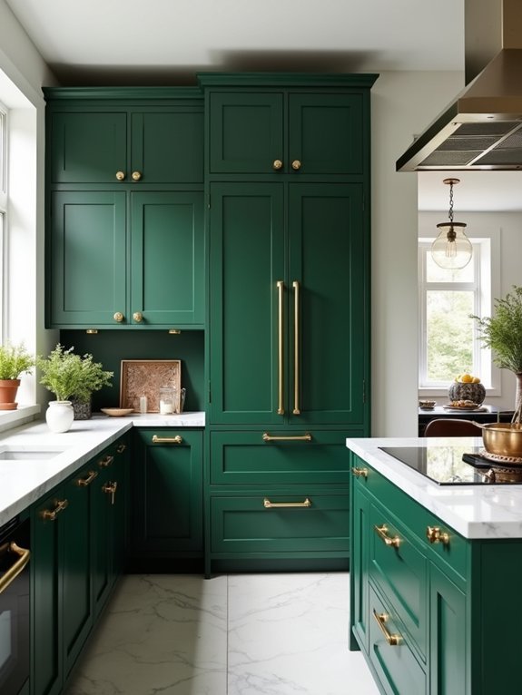 emerald green luxury kitchen
