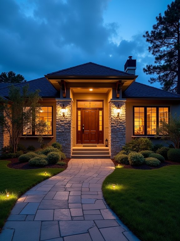 enchanting bungalow exterior lighting