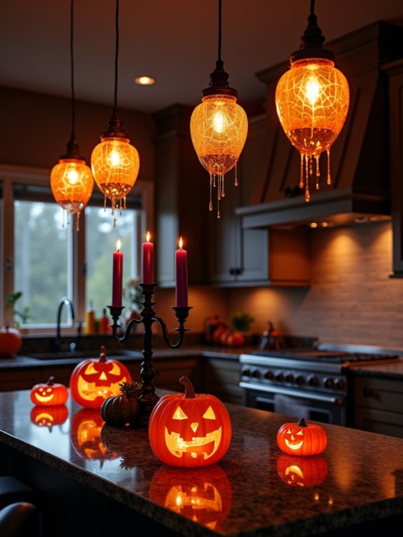 enchanting halloween kitchen lighting