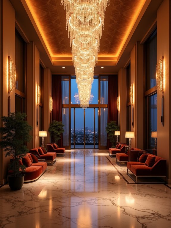 enchanting lobby lighting design