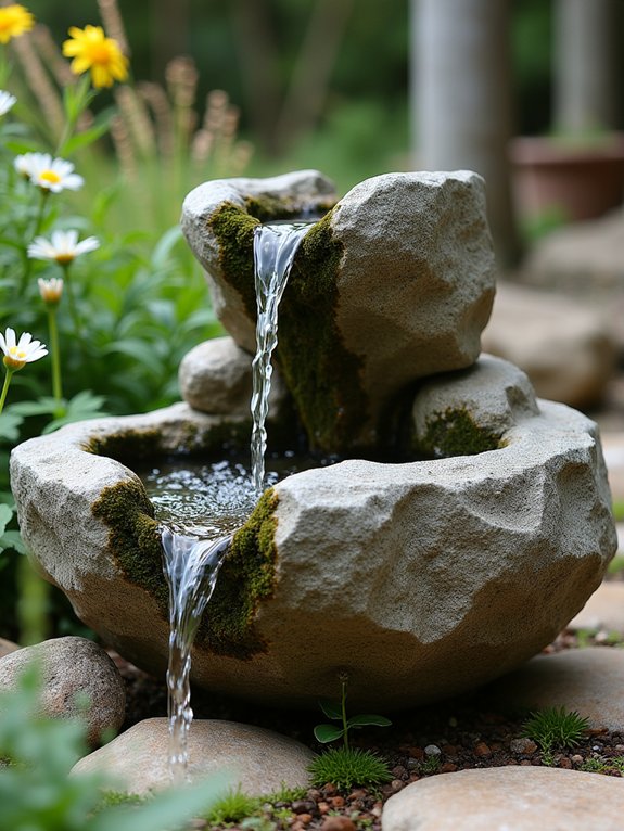 enchanting rustic water feature