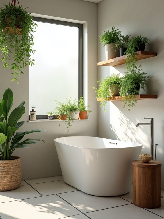 enhance bathroom with plants