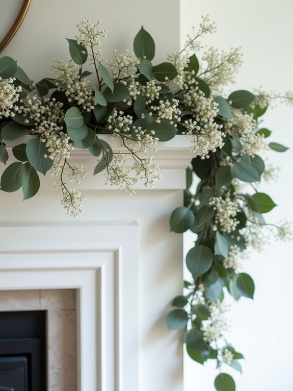 eucalyptus and baby s breath garland