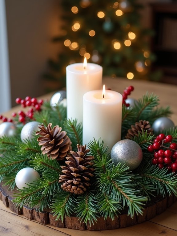 evergreen holiday centerpiece ideas