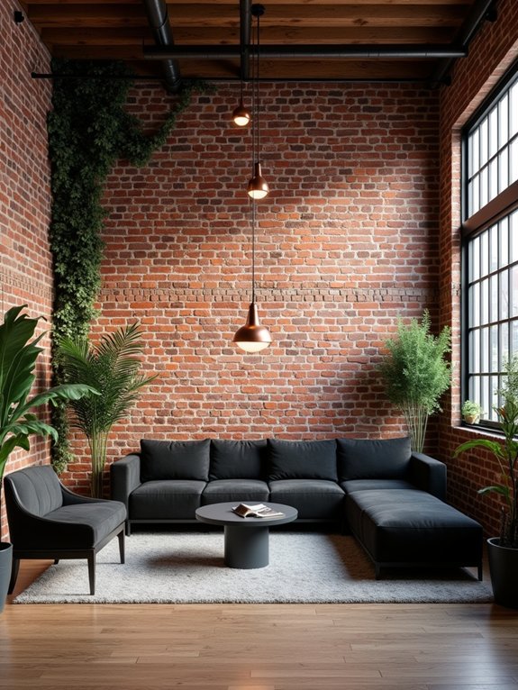 exposed brick wall charm