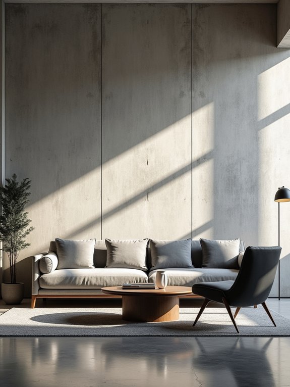 exposed concrete wall aesthetics