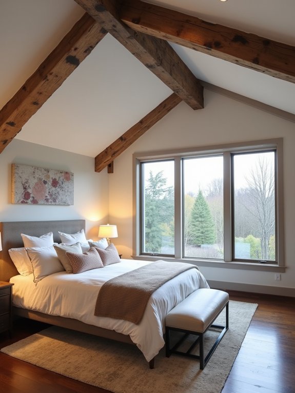 exposed wooden beams charm