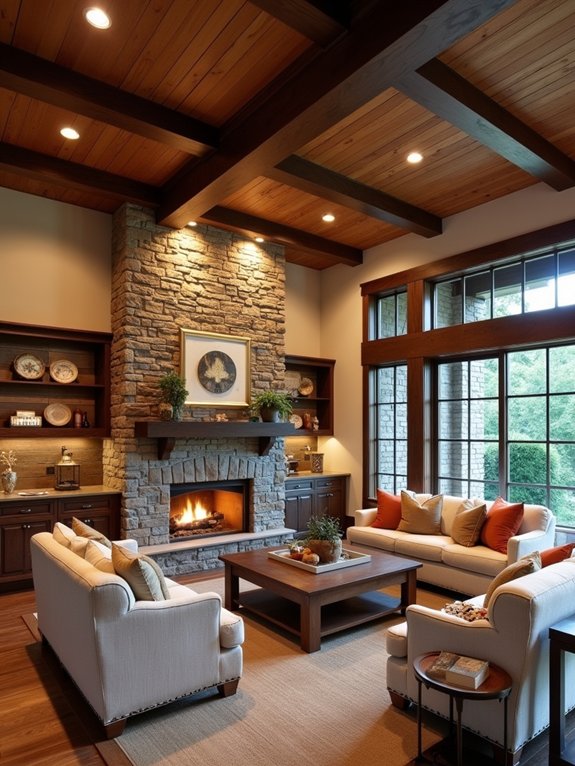 exposed wooden beams elegance