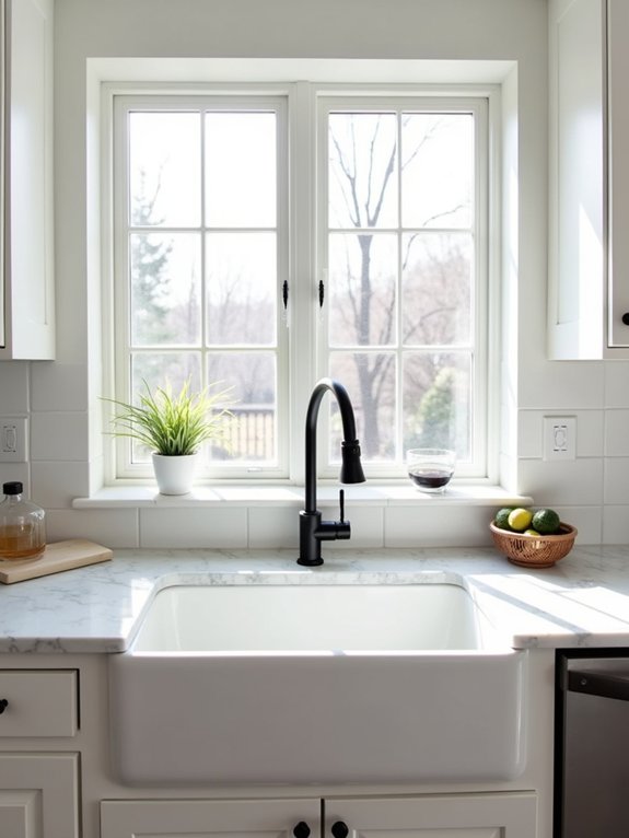 farmhouse sink black fixtures
