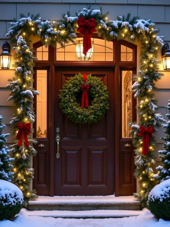 festive door holiday decorations