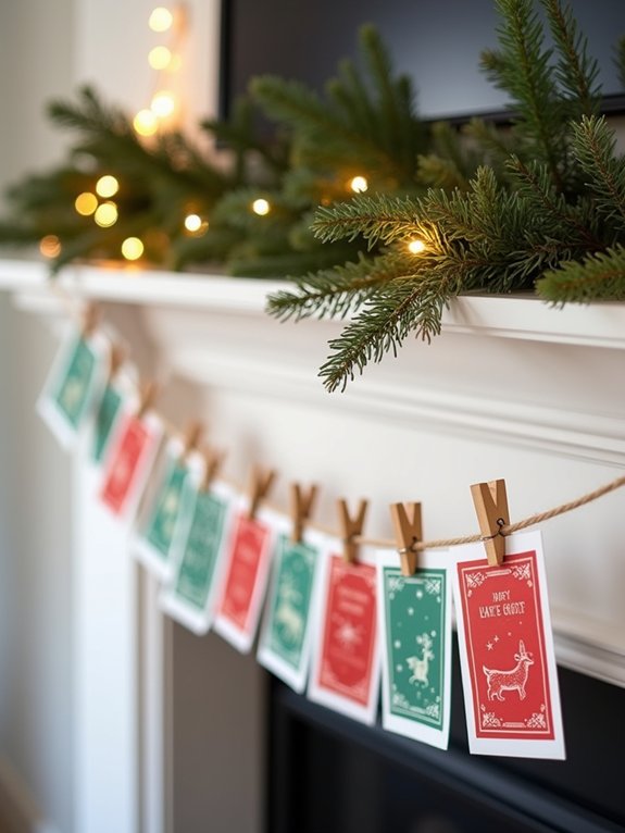 festive greeting card garland