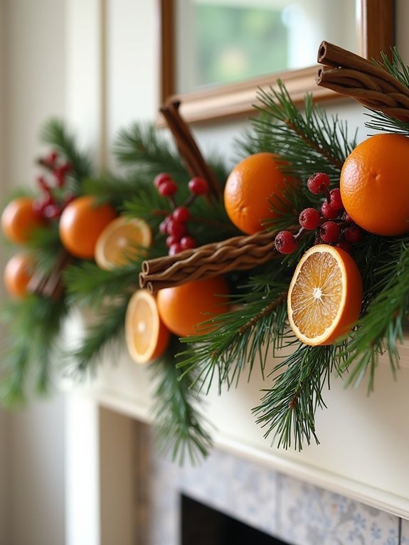 festive natural garland creation
