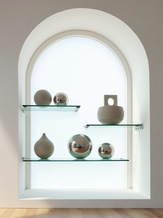 floating glass shelf elegance