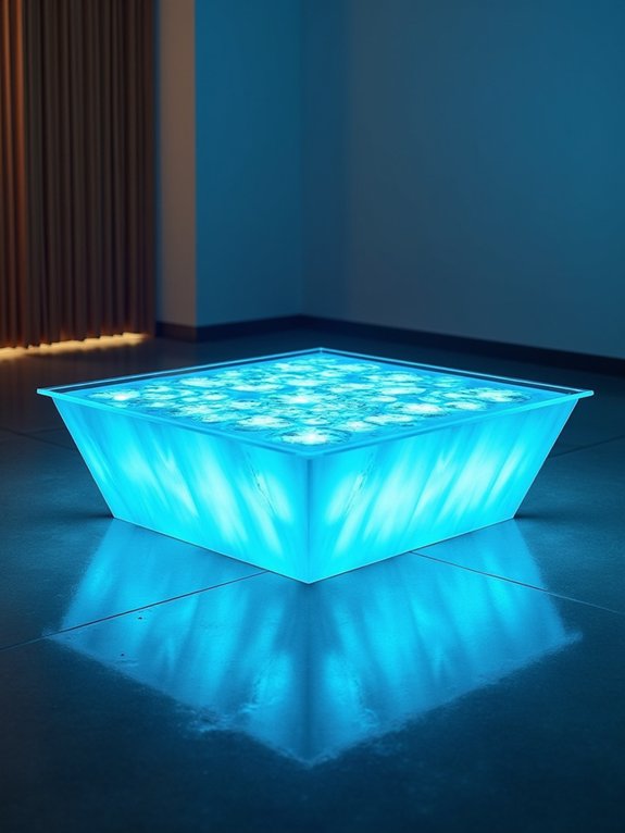 floating glass with led
