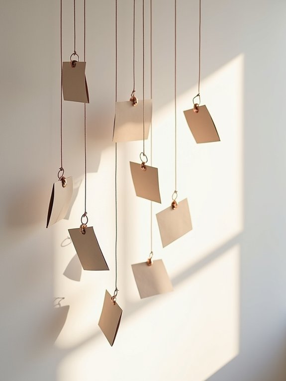 floating holiday card display