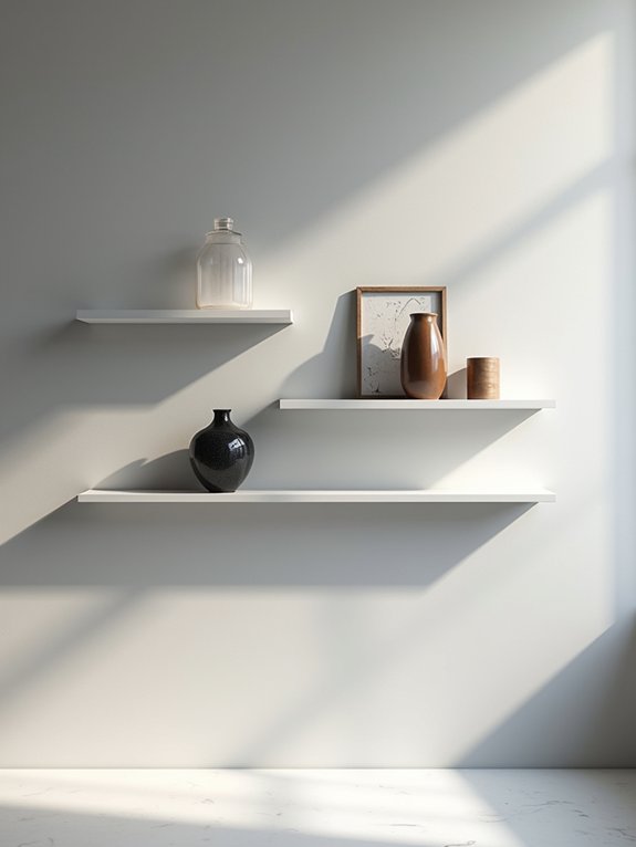 floating shelves defy gravity