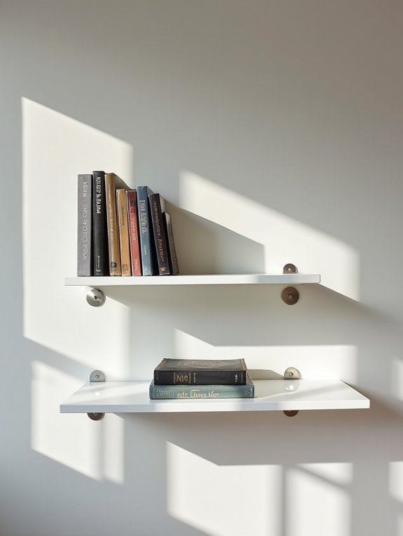 floating shelves with brackets