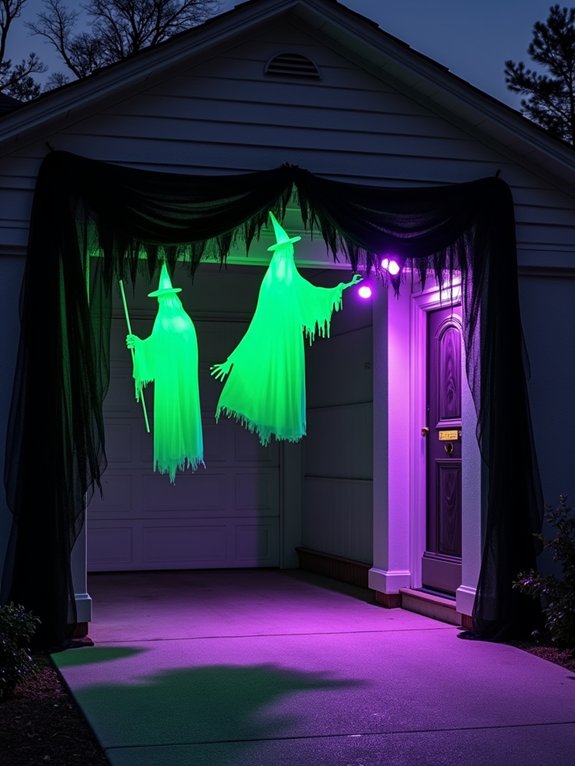 floating witch halloween display