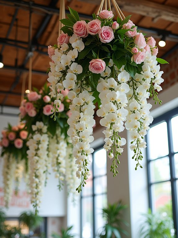 floral overhead garden installation