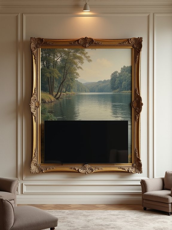 framed television art display