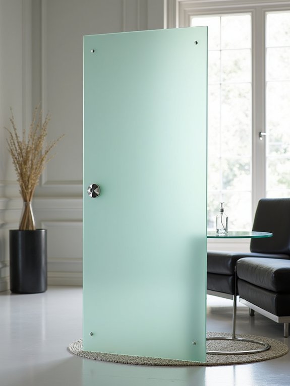 frosted glass space divider