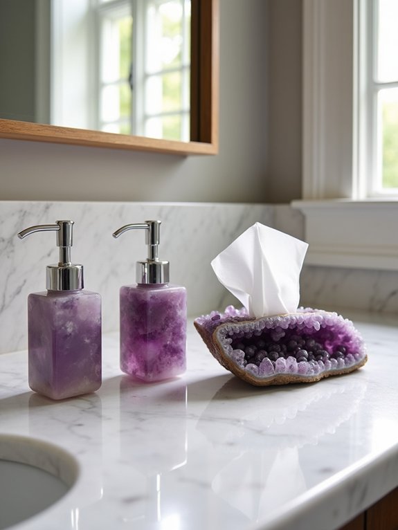 gemstone bathroom decor accents
