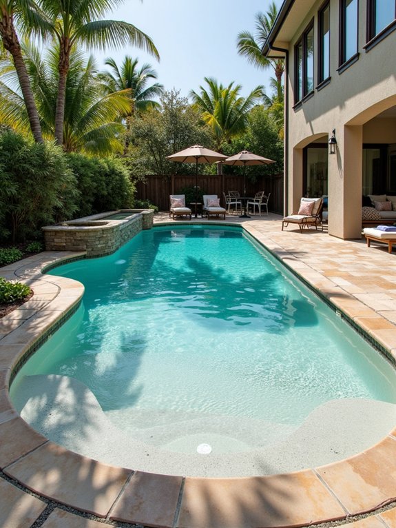 gentle sloping pool design