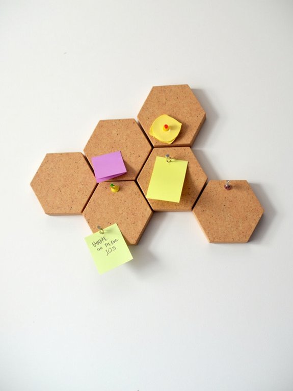 geometric cork note display