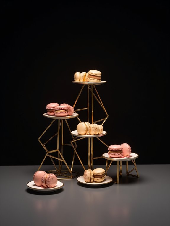 geometric dessert display stands