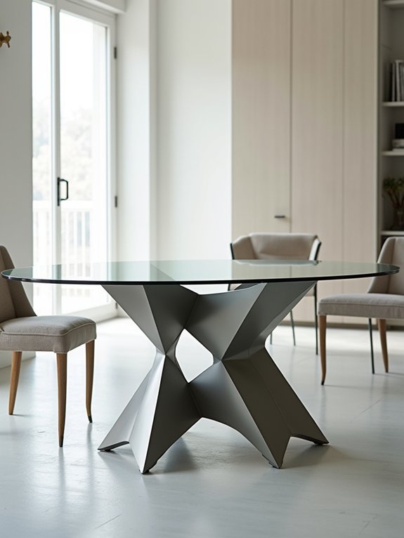 geometric glass dining table